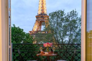 Eiffel Tower ViewFrom Rental AirBnB Balcony