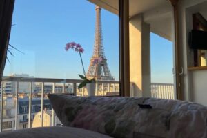 Eiffel Tower View from Studio AirBnB in Paris