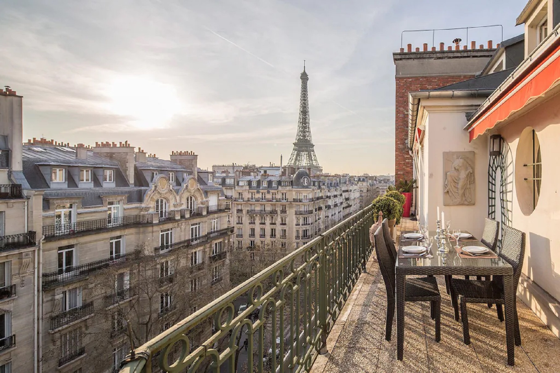 3Br Rental Apartment Terrace with Eiffel Tower View