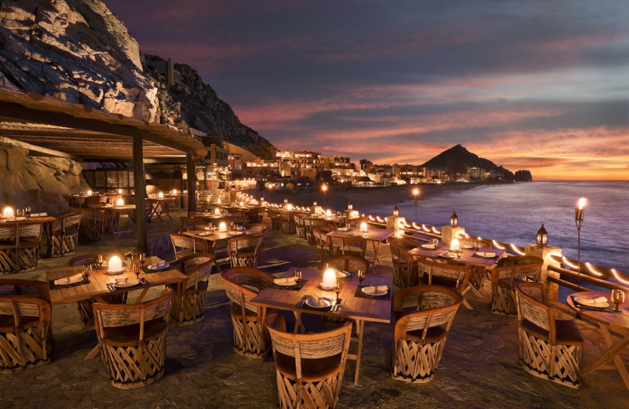 Oceanside Dining at El Farallon Restaurant in Cabo San Lucas Mexico One of the top restaurants in the world with best views