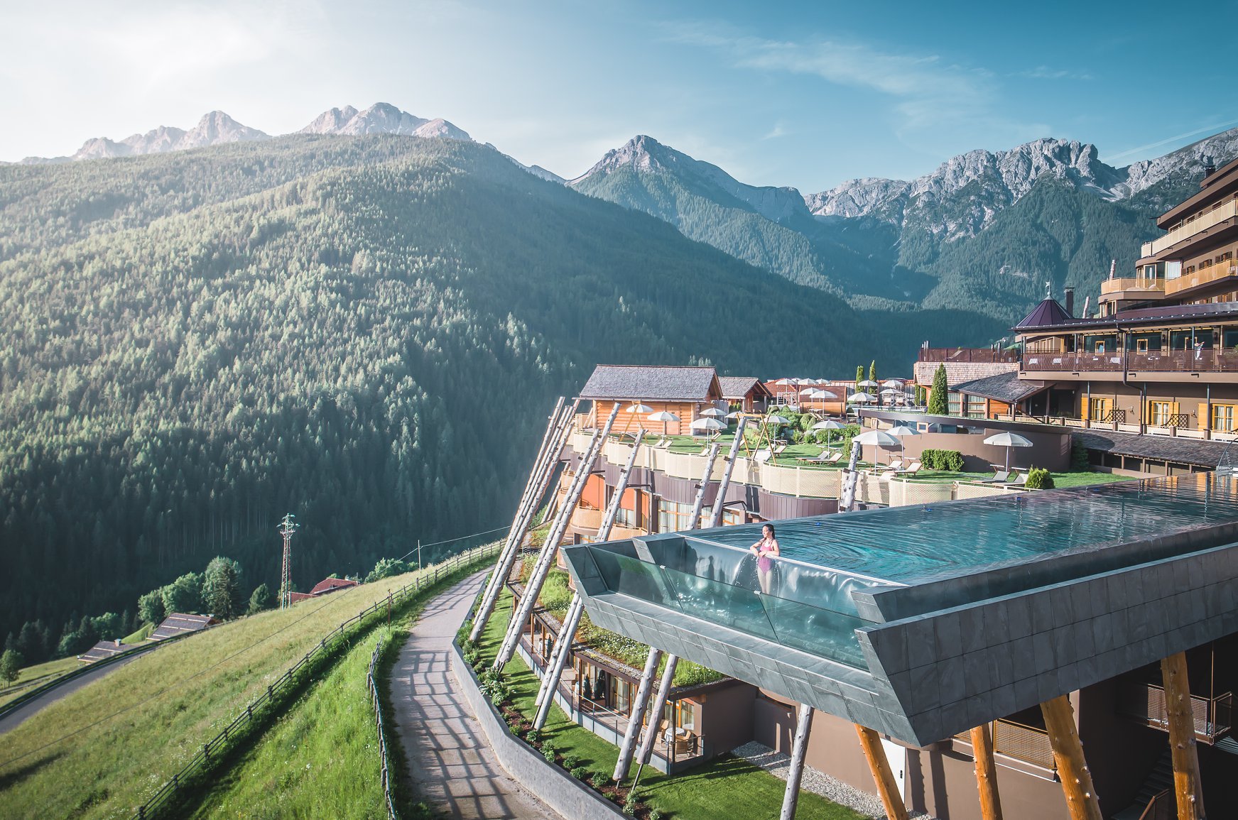 Sky Pool at the Alpin Panorama Hotel Hubertus in Italy - one of the incredible infinity pools in the world