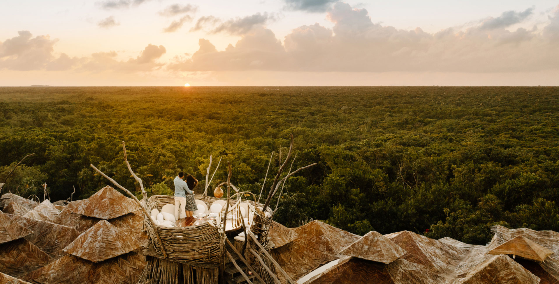 Treetop Dining in a Nest at Kin Toh Restaurant in Azulik Tulum Mexico Unique Instagrammable dining experience