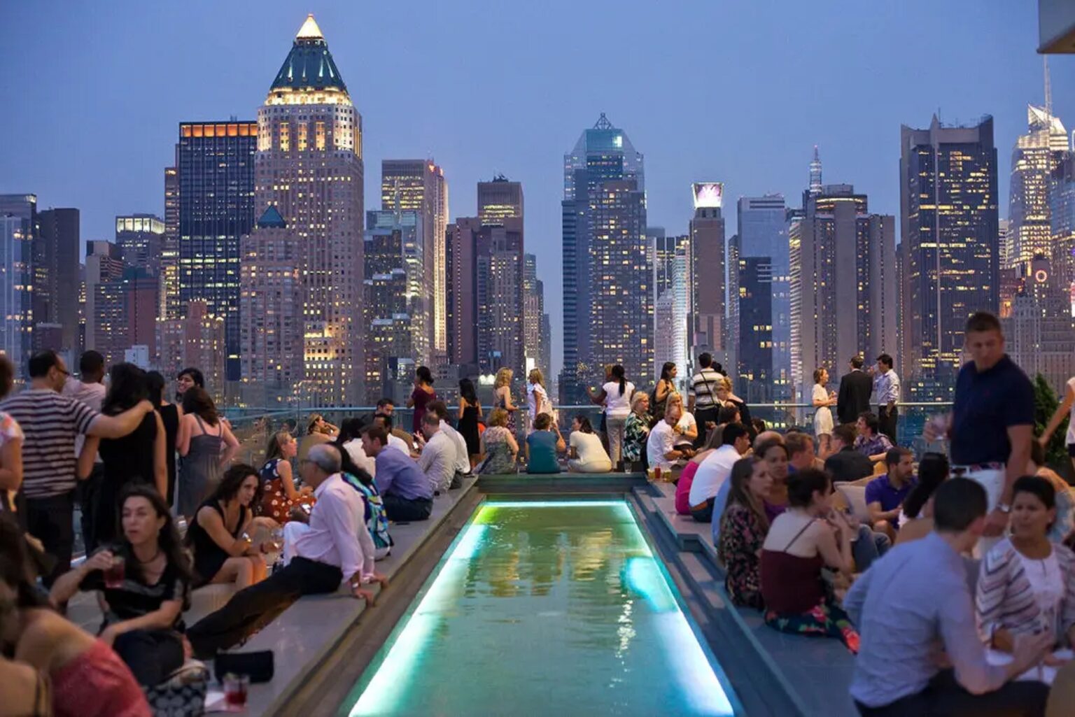 Best Rooftops in the World Press Lounge NYC with stunning New York Skyline Views