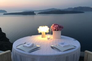 Dining with sea and sunset views at Alali Restaurant in Astarte Suites