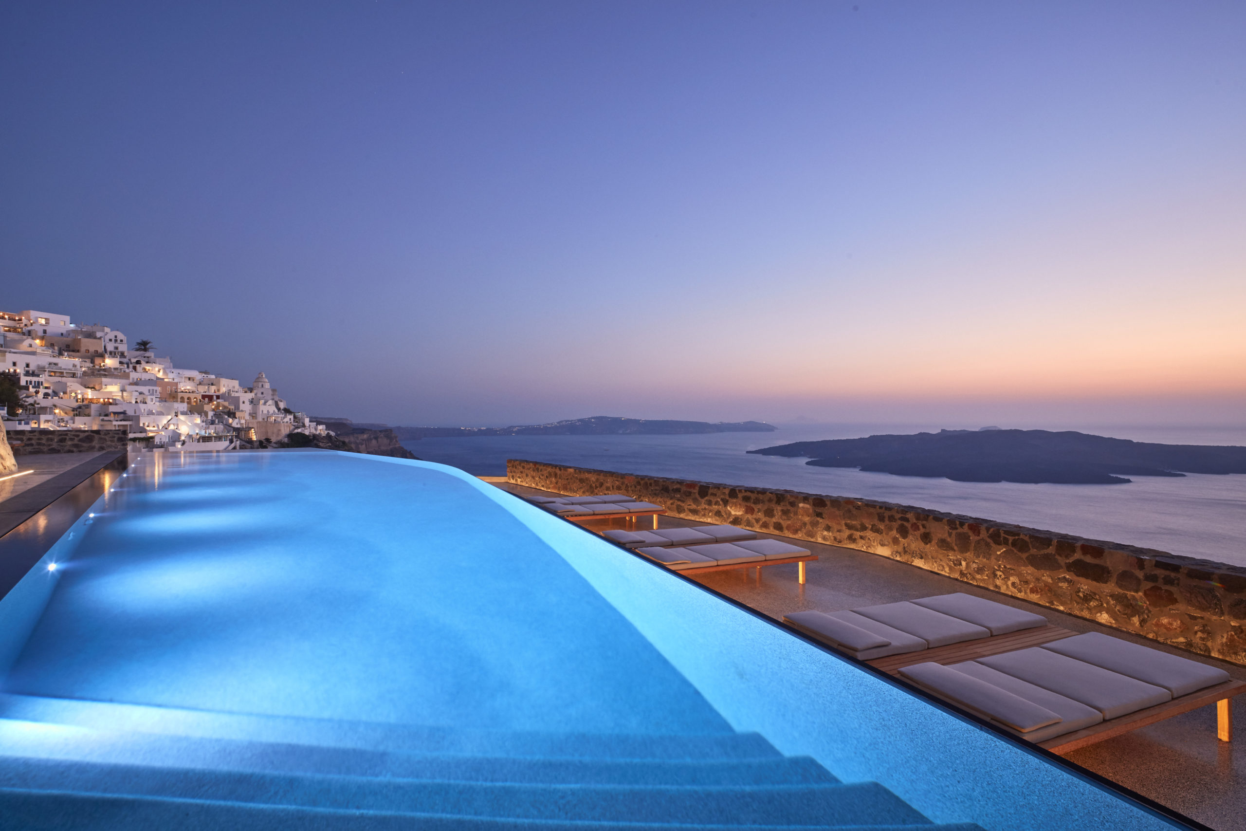 Stunning Sunset and Sea views from the Villa Bordeaux Hotel in Santorini